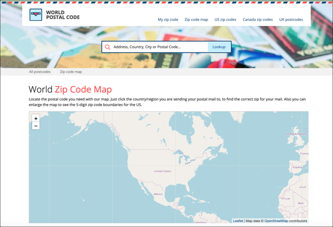 Peta Kode Pos Dunia