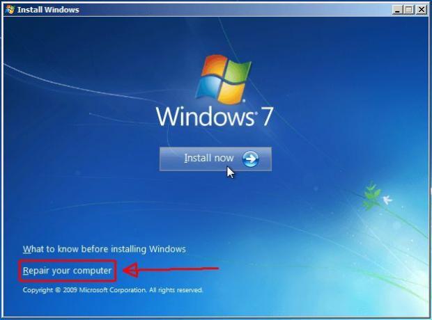 Layar Startup Windows 7