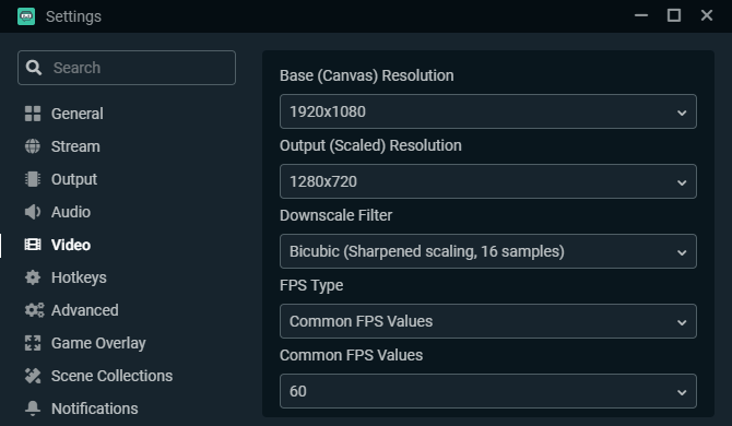 Opsi Video Streamlabs