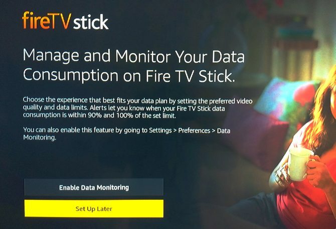 Menyiapkan Amazon Fire TV Stick: mengelola dan memantau konsumsi data