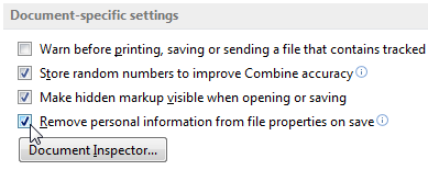 Microsoft Word 2013 Simpan pengaturan metadata