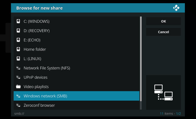 penyimpanan nas legal kodi