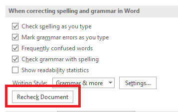 Cara Mengeja dan Tata Bahasa Periksa di Microsoft Word, periksa kembali kata MS