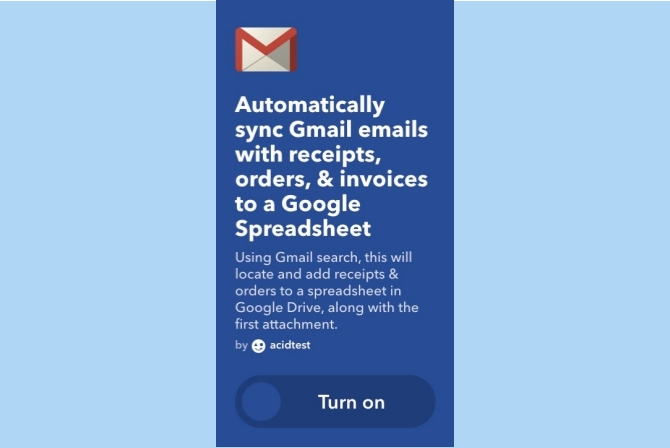 ifttt gmail kuitansi faktur pesanan google spreadsheet