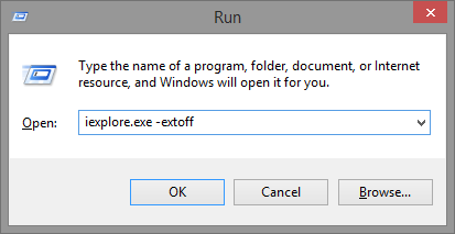 5.2 Jalankan - iexplore.exe -extoff