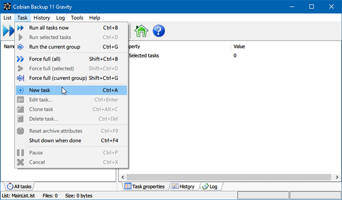 Panduan Pencadangan dan Pemulihan Windows, cadangan windows cobian 1