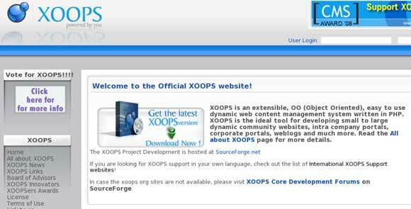 xoops - skrip jaringan sosial open source terbaik