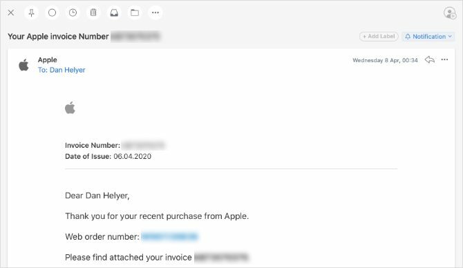 Email faktur Apple