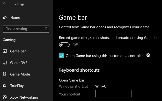 Bilah Game Windows 10