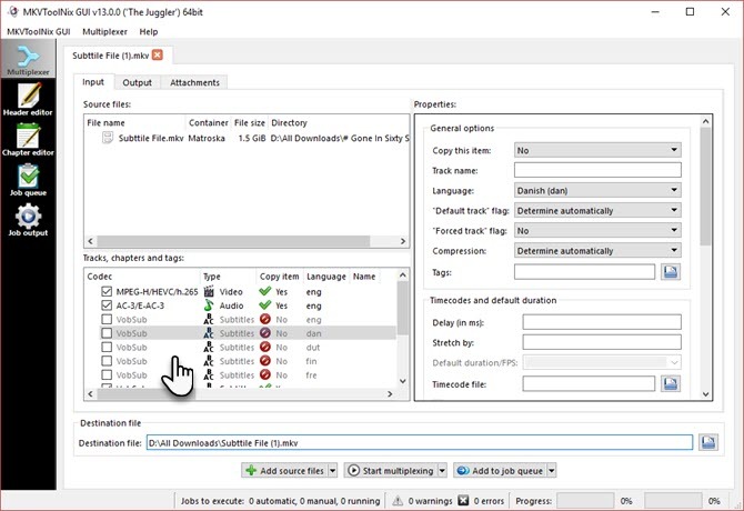 Cara Mengupas Teks Yang Tidak Diperlukan Dari File MKV Multiplexing MKVTools