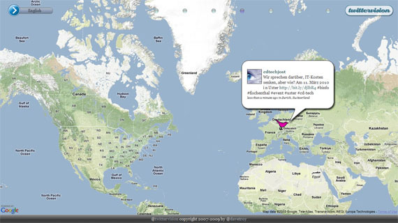 3 Kericau Keren & Google Maps Mashup Anda Harus Memeriksa twittervision