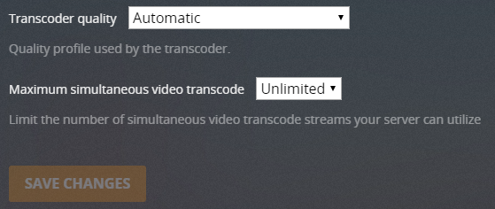 transcoding video plex