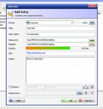 keepass tambahkan entri