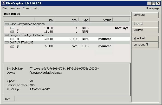 panel volume drive diskcryptor